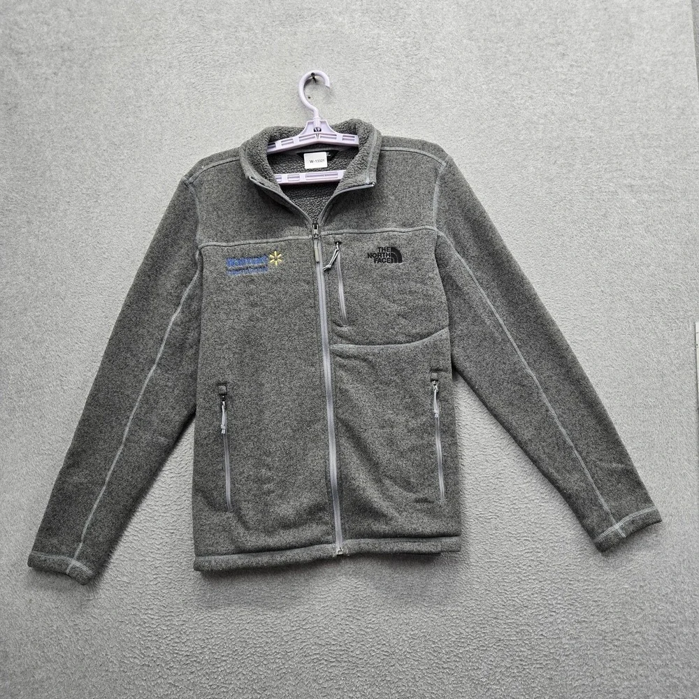 The North Face Men Jacket L Gray Embroidered Fleece Canyonland
